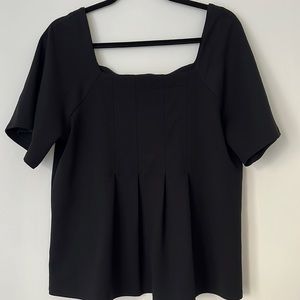 Ann Taylor Square Neck Pleated Top